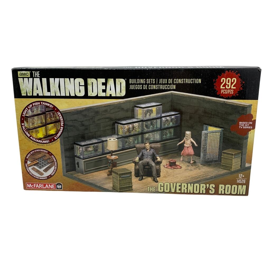 McFarlane The Walking Dead Governors Room Building Set 292 Pieces Ages 12+ NEW